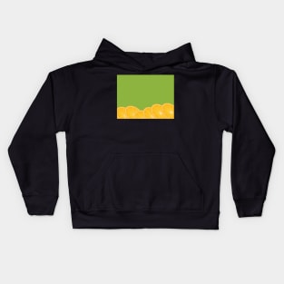 Green Background and Orange Slices Kids Hoodie